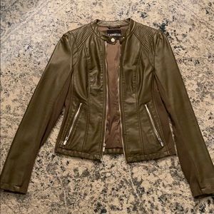 Express Motor Jacket In Olive Green